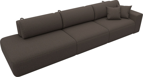 Изображение товара Диван Лига Диванов Лига-036 НПБ Модерн Лонг подлокотник справа / 124211 (рогожка амур коричневый)