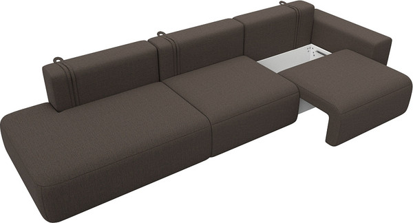 Изображение товара Диван Лига Диванов Лига-036 НПБ Модерн Лонг подлокотник справа / 124211 (рогожка амур коричневый)