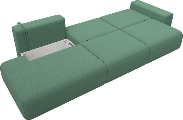 Изображение товара Диван Лига Диванов Лига-036 НПБ Модерн Лонг подлокотник справа / 124212 (рогожка амур зеленый)