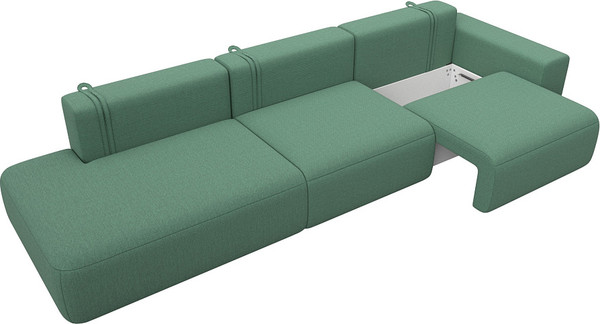 Изображение товара Диван Лига Диванов Лига-036 НПБ Модерн Лонг подлокотник справа / 124212 (рогожка амур зеленый)