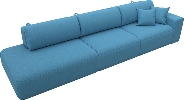 Изображение товара Диван Лига Диванов Лига-036 НПБ Модерн Лонг подлокотник справа / 124746 (рогожка амур голубой)