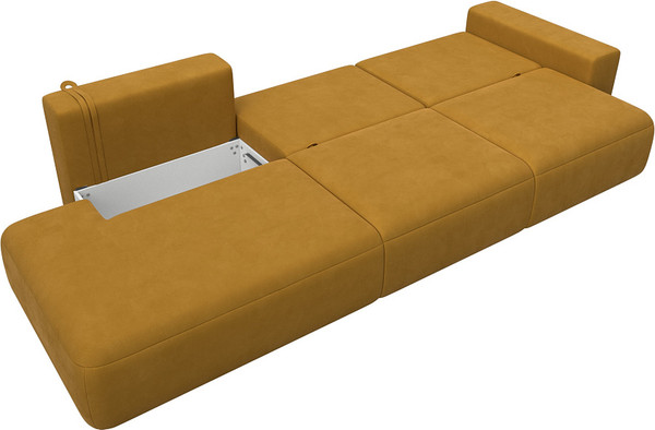 Изображение товара Диван Лига Диванов Лига-036 НПБ Модерн Лонг подлокотник справа / 127684 (велюр Brut 10 желтый)
