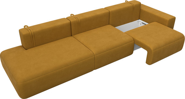 Изображение товара Диван Лига Диванов Лига-036 НПБ Модерн Лонг подлокотник справа / 127684 (велюр Brut 10 желтый)