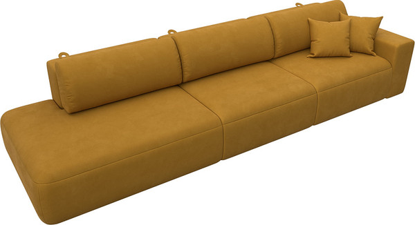 Изображение товара Диван Лига Диванов Лига-036 НПБ Модерн Лонг подлокотник справа / 127684 (велюр Brut 10 желтый)