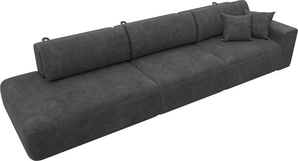 Изображение товара Диван Лига Диванов Лига-036 НПБ Модерн Лонг подлокотник справа / 127685 (велюр Brut 16 темно-серый)