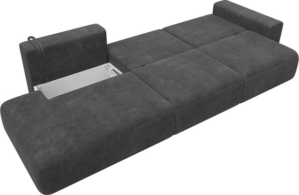 Изображение товара Диван Лига Диванов Лига-036 НПБ Модерн Лонг подлокотник справа / 127685 (велюр Brut 16 темно-серый)