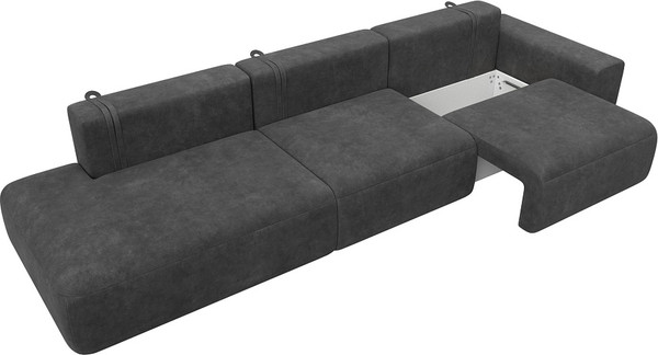 Изображение товара Диван Лига Диванов Лига-036 НПБ Модерн Лонг подлокотник справа / 127685 (велюр Brut 16 темно-серый)