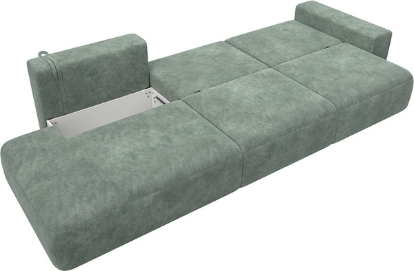 Изображение товара Диван Лига Диванов Лига-036 НПБ Модерн Лонг подлокотник справа / 127686 (велюр Brut 08 зеленый)