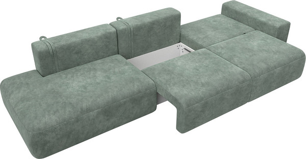 Изображение товара Диван Лига Диванов Лига-036 НПБ Модерн Лонг подлокотник справа / 127686 (велюр Brut 08 зеленый)