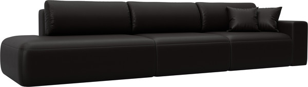 Изображение товара Диван Лига Диванов Лига-036 НПБ Модерн Лонг подлокотник справа / 127690 (экокожа Grifon 12 коричневый)