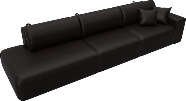 Изображение товара Диван Лига Диванов Лига-036 НПБ Модерн Лонг подлокотник справа / 127690 (экокожа Grifon 12 коричневый)