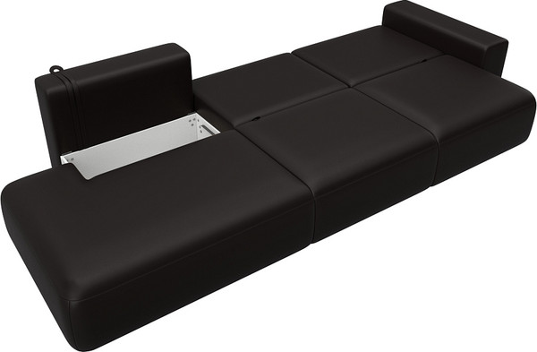 Изображение товара Диван Лига Диванов Лига-036 НПБ Модерн Лонг подлокотник справа / 127690 (экокожа Grifon 12 коричневый)