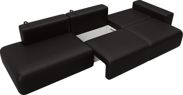 Изображение товара Диван Лига Диванов Лига-036 НПБ Модерн Лонг подлокотник справа / 127690 (экокожа Grifon 12 коричневый)