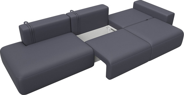 Изображение товара Диван Лига Диванов Лига-036 НПБ Модерн Лонг подлокотник справа / 127693 (экокожа Grifon 15 серый)