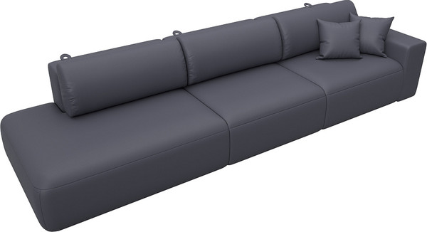 Изображение товара Диван Лига Диванов Лига-036 НПБ Модерн Лонг подлокотник справа / 127693 (экокожа Grifon 15 серый)