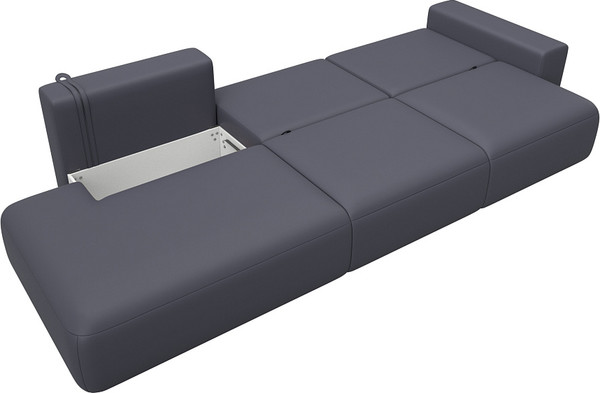 Изображение товара Диван Лига Диванов Лига-036 НПБ Модерн Лонг подлокотник справа / 127693 (экокожа Grifon 15 серый)