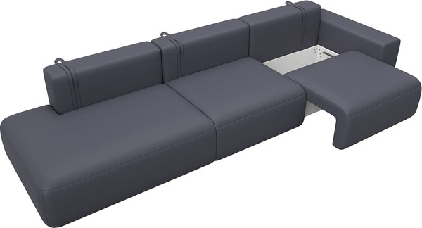 Изображение товара Диван Лига Диванов Лига-036 НПБ Модерн Лонг подлокотник справа / 127693 (экокожа Grifon 15 серый)