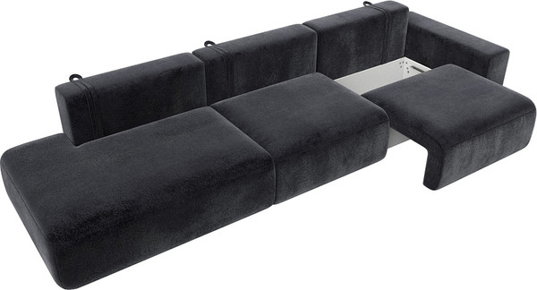 Изображение товара Диван Лига Диванов Лига-036 НПБ Модерн Лонг подлокотник справа / 127703 (велюр Tower 11 темно-серый)