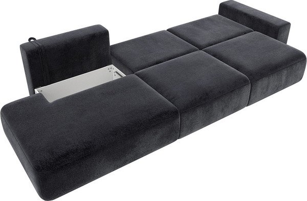 Изображение товара Диван Лига Диванов Лига-036 НПБ Модерн Лонг подлокотник справа / 127703 (велюр Tower 11 темно-серый)