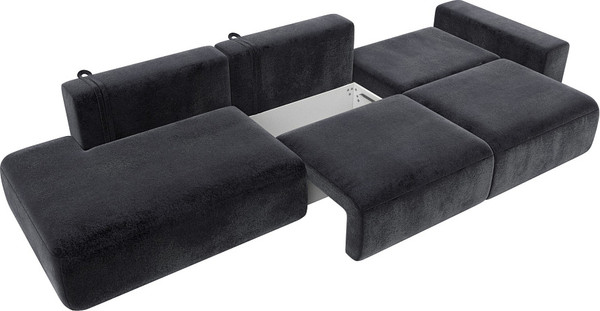 Изображение товара Диван Лига Диванов Лига-036 НПБ Модерн Лонг подлокотник справа / 127703 (велюр Tower 11 темно-серый)