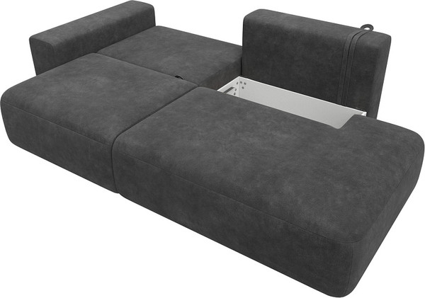 Изображение товара Диван Лига Диванов Лига-036 НПБ Модерн подлокотник слева / 127705L (велюр Brut 16 темно-серый)