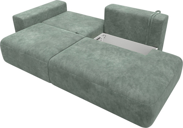 Изображение товара Диван Лига Диванов Лига-036 НПБ Модерн подлокотник слева / 127706L (велюр Brut 08 зеленый)