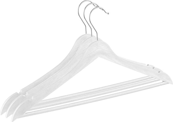 Изображение товара Набор пластиковых вешалок-плечиков Econova Wood / 435278416 (3шт, белый)