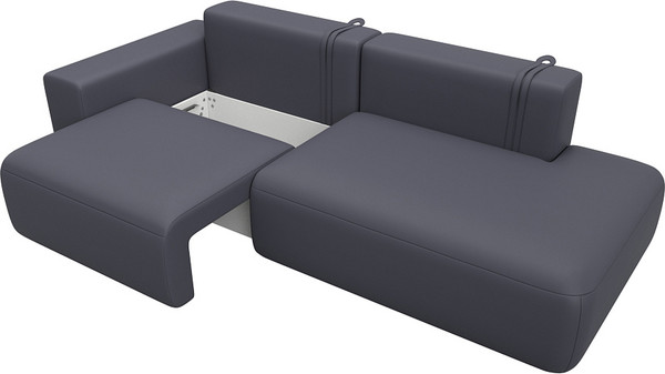 Изображение товара Диван Лига Диванов Лига-036 НПБ Модерн подлокотник слева / 127713L (экокожа Grifon 15 серый)