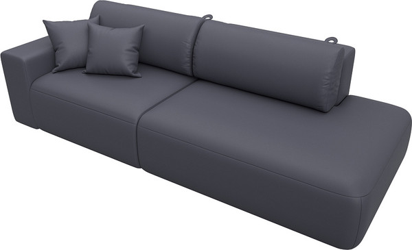 Изображение товара Диван Лига Диванов Лига-036 НПБ Модерн подлокотник слева / 127713L (экокожа Grifon 15 серый)