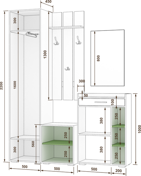 Изображение товара Секция в прихожую Кортекс-мебель Лара СП12 (белый)