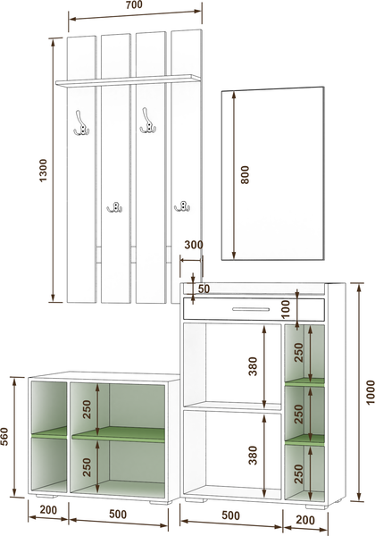 Изображение товара Секция в прихожую Кортекс-мебель Лара СП13 (белый)