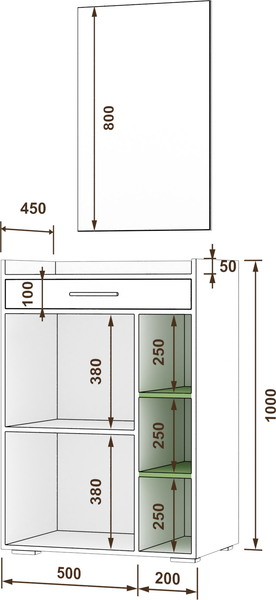 Изображение товара Секция в прихожую Кортекс-мебель Лара СП5 (венге)