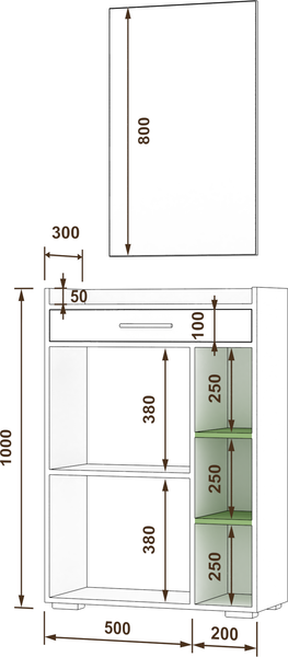 Изображение товара Секция в прихожую Кортекс-мебель Лара СП5 (венге)