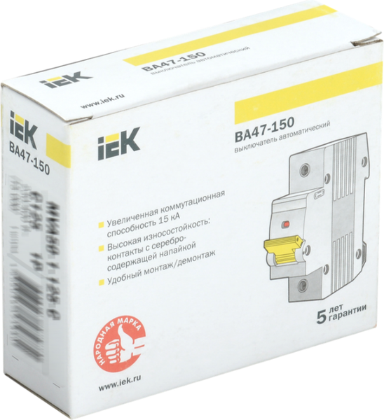 Изображение товара Выключатель автоматический IEK ВА47-150 1P C 100А 15кА / MVA50-1-100-C