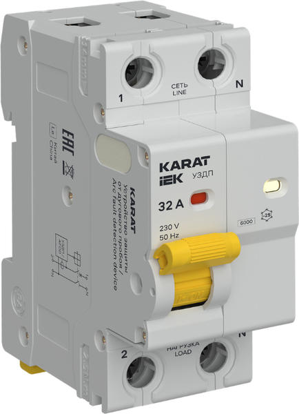 Изображение товара Устройство защиты от дугового пробоя IEK 1P+N 32A / KA-DP10-1-032