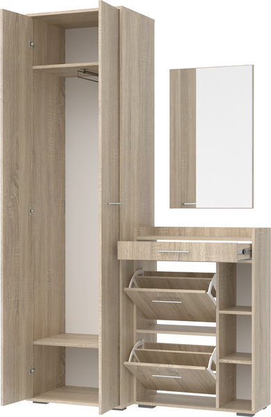 Изображение товара Секция в прихожую Кортекс-мебель Лара СП6 (дуб сонома)