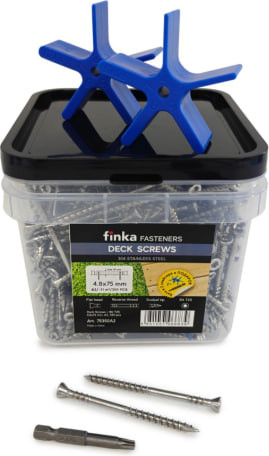 Изображение товара Набор саморезов Finka Deck Wood Screws 75x4.8mm A2 T25 (350шт)