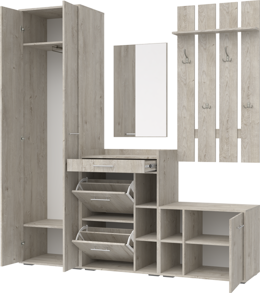 Изображение товара Секция в прихожую Кортекс-мебель Лара СП7 (дуб монтерей)