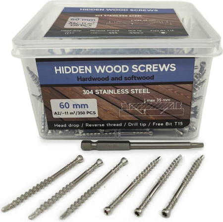Изображение товара Саморез Finka Hidden Wood Screws A2 60mm (700шт)