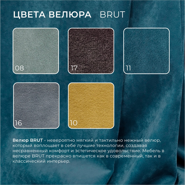 Изображение товара Диван Лига Диванов Лига-081 НПБ / 130115 (велюр Brut 11 синий)