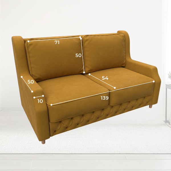 Изображение товара Диван Лига Диванов Лига-082 НПБ / 130338 (велюр Brut 10 желтый)