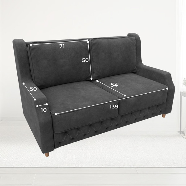 Изображение товара Диван Лига Диванов Лига-082 НПБ / 130339 (велюр Brut 16 темно-серый)