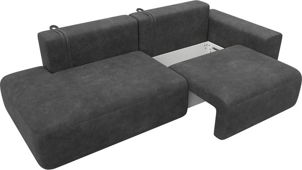 Изображение товара Диван Лига Диванов Лига-036 НПБ Модерн подлокотник справа / 127705 (велюр Brut 16 темно-серый)