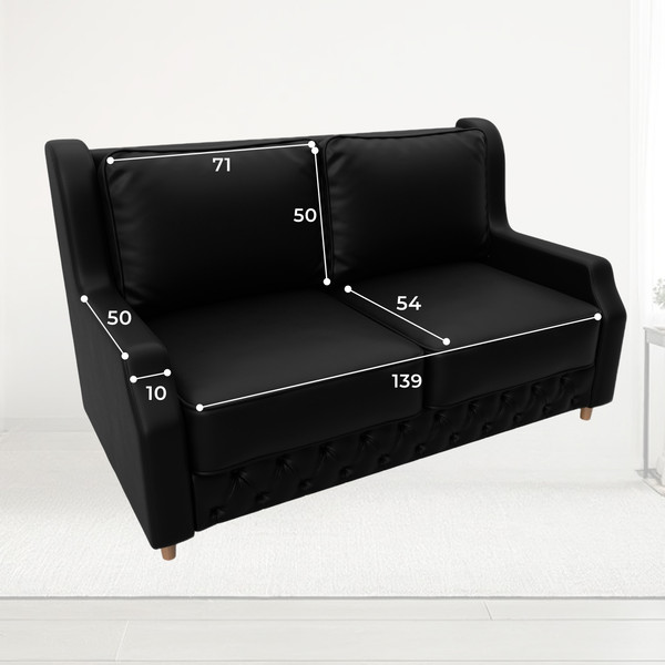 Изображение товара Диван Лига Диванов Лига-082 НПБ / 130345 (экокожа Grifon 18 черный)