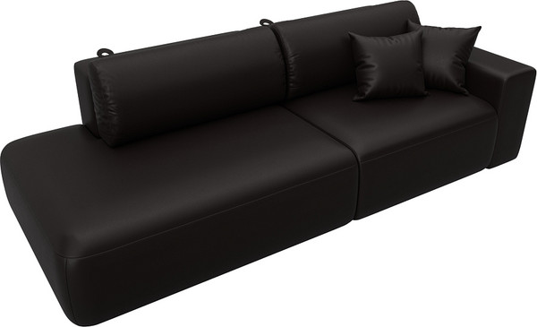 Изображение товара Диван Лига Диванов Лига-036 НПБ Модерн подлокотник справа / 127710 (экокожа Grifon 12 коричневый)