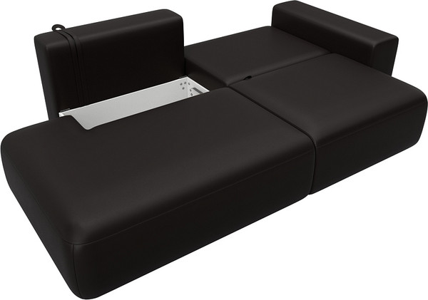 Изображение товара Диван Лига Диванов Лига-036 НПБ Модерн подлокотник справа / 127710 (экокожа Grifon 12 коричневый)