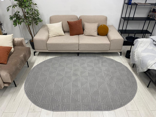 Изображение товара Ковер Radjab Carpet Сканди Сизаль Овал 10658A (1.6x3, Grey/Grey)