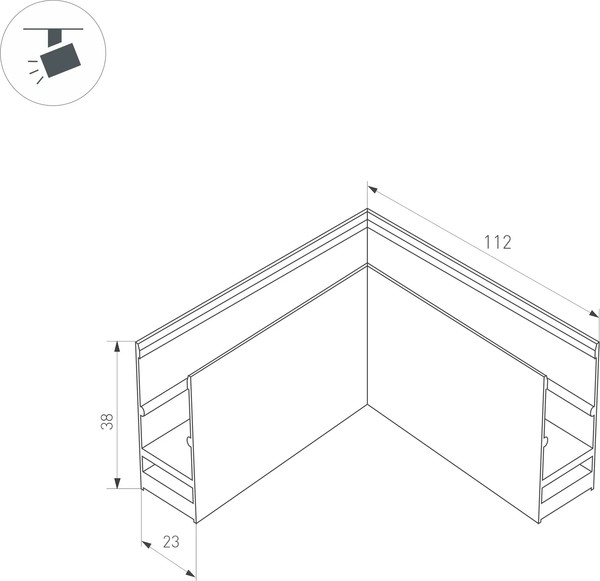 Изображение товара Коннектор для трековой системы Arlight MAG-CON-2538-L90 BK / 033247