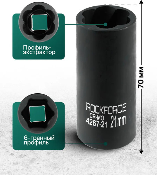 Изображение товара Головка слесарная RockForce RF-4267-21 (65915)