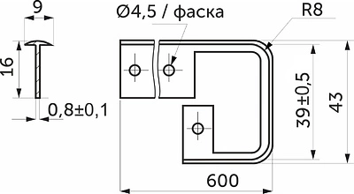 Изображение товара Соединительная планка для столешницы AKS 38 R8 / 23 546 (алюминий)